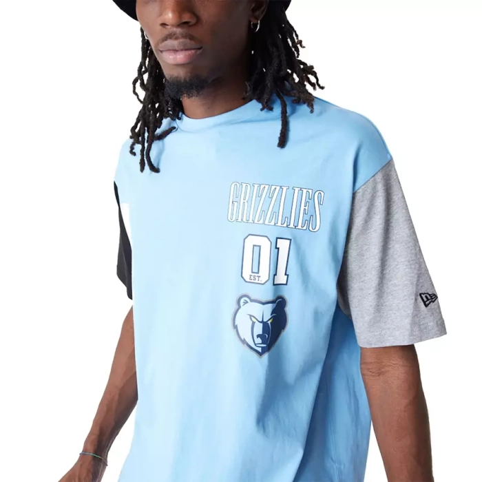 New Era koszulka męska Cut Sew Pastel Lifestyle Oversized NBA Memphis Grizzlies blue