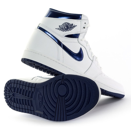  Buty do koszykówki Air Jordan 1 Retro OG "Metallic Navy" white (555088-106) TM