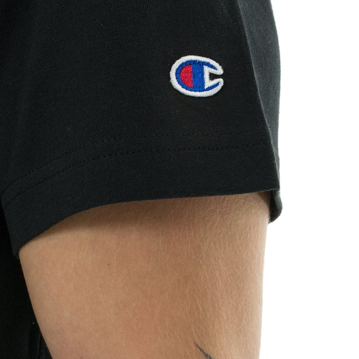 Koszulka męska Champion t-shirt Reverse Weave Vertical Script Logo Back black (212975/S19/KK001)