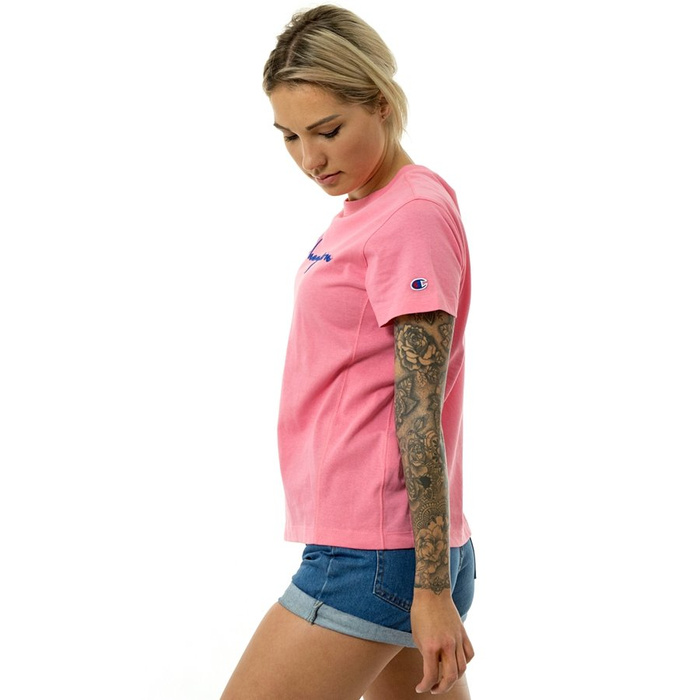 Champion t-shirt Reverse Weave Script Logo light pink (110992/PS125)