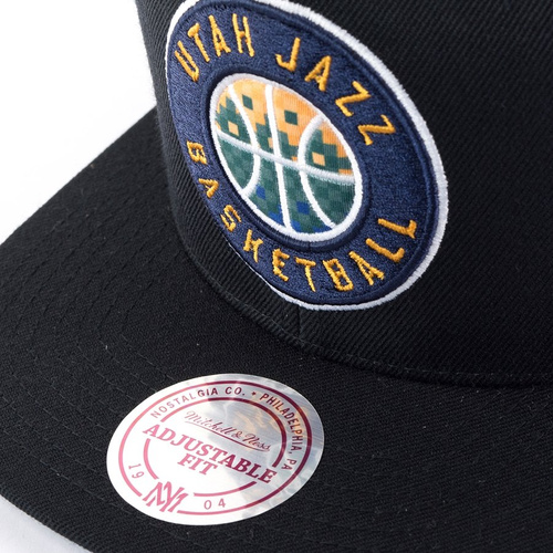 Czapka z daszkiem Mitchell and Ness snapback Easy Three Digital XL Utah Jazz black