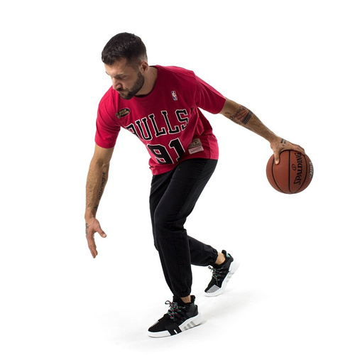 Mitchell and Ness t-shirt Rodman #91 Player Name & Number Chicago Bulls red