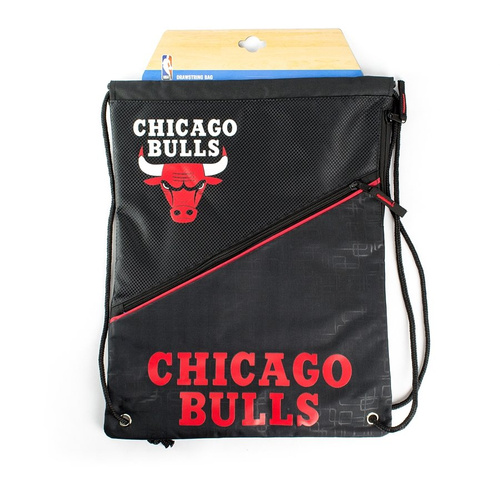 Forever Collectibles gymbag Diagonal Zip Drawstring Chicago Bulls black / red