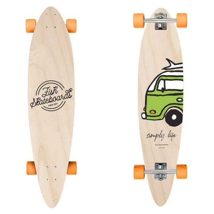 Fish Skateboards Longboard cruzer pintail Vanlife natural 9" x 40"