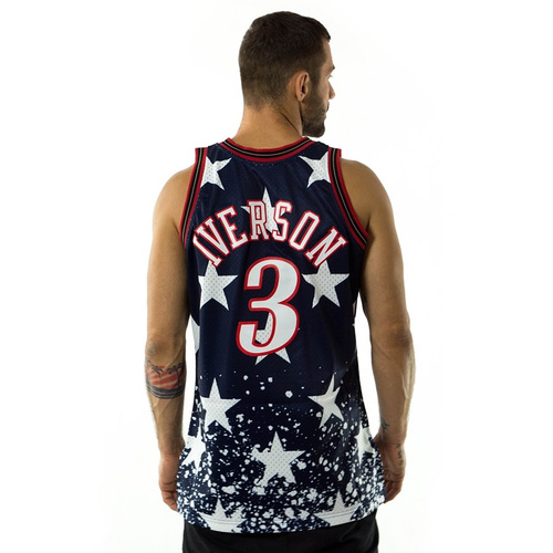 Mitchell and Ness swingman jersey Philadelphia 76ers 4th July Allen Iverson 1997-98 navy / red