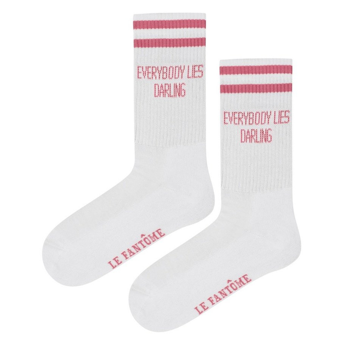 Le Fantome socks Everybody Lies Darling white / pink