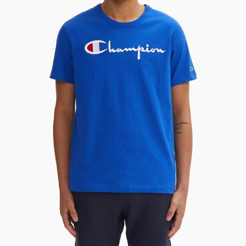 Koszulka męska Champion t-shirt Reverse Weave Embroidered Script Logo Tee royal (210972/S19/BS008)