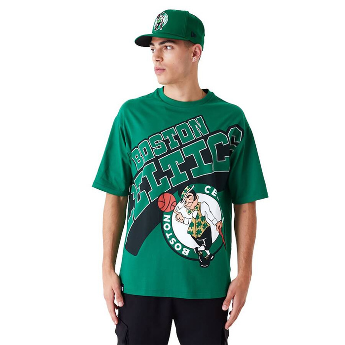 New Era t-shirt NBA Large Wordmark Boston Celtics Oversized T-Shirt green