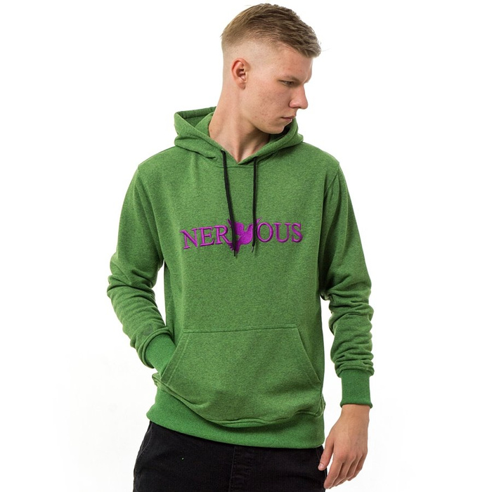Nervous sweatshirt Hood ND SS19 CLS green melange / purple