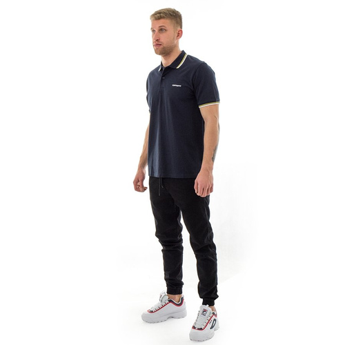 Koszulka męska Carhartt WIP Script Embroidery Polo pique navy / dark navy / primula