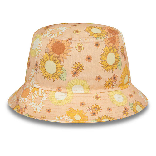 New Era Womens Floral All Over Print Bucket Hat peach