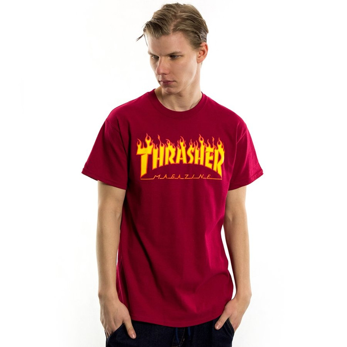 Thrasher t-shirt Flame Logo cardinal