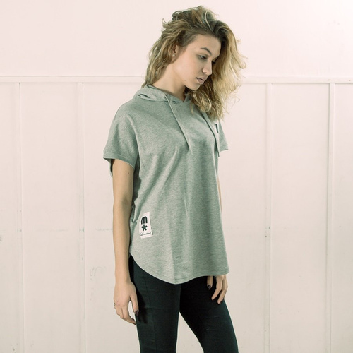 Bluza damska z kapturem MLimited bezrękawnik Leather Patch WMNS Vest Hoody grey heather