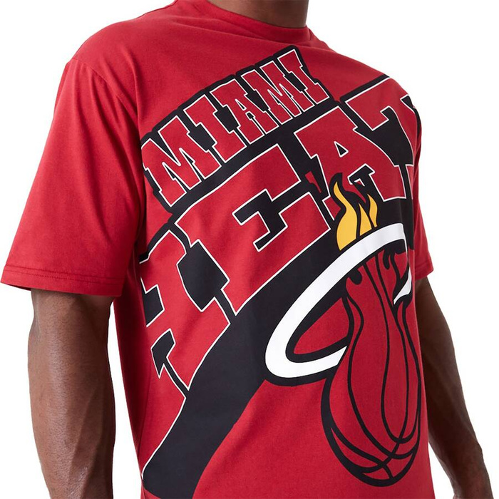 New Era koszulka męska NBA Large Wordmark Miami Heat Oversized T-Shirt red