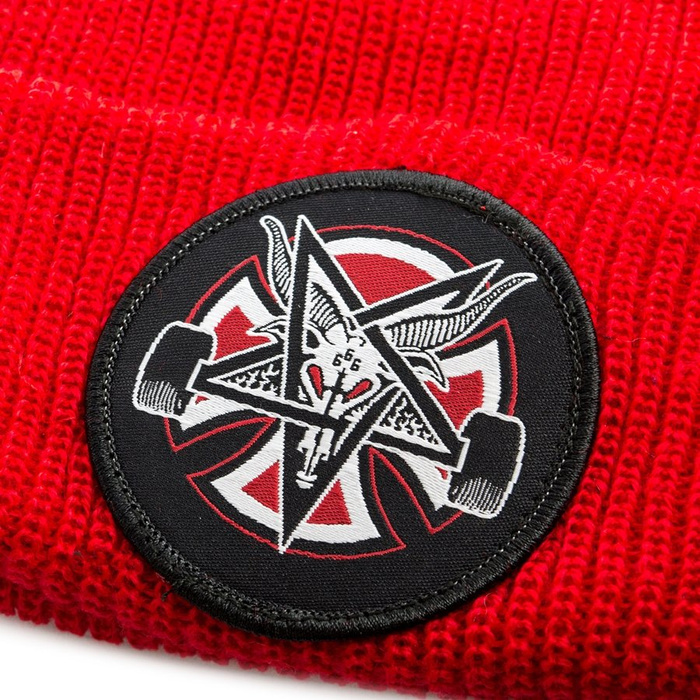 Thrasher x Independent beanie Pentagram Cross Beanie Lipstick red