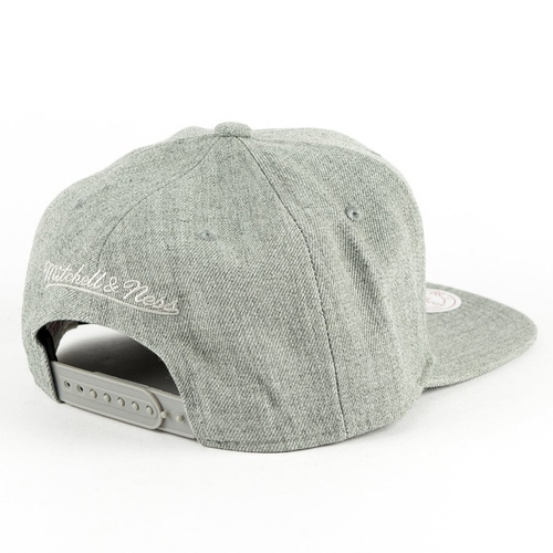 Melanżowe Akcesoria Tekstylne x Mitchell and Ness snapback KATO Script grey heather / black