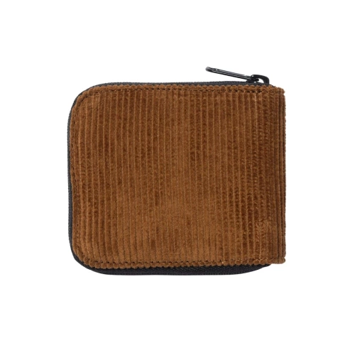 Carhartt WIP portfel Flint Zip Corduroy Wallet deep h brown