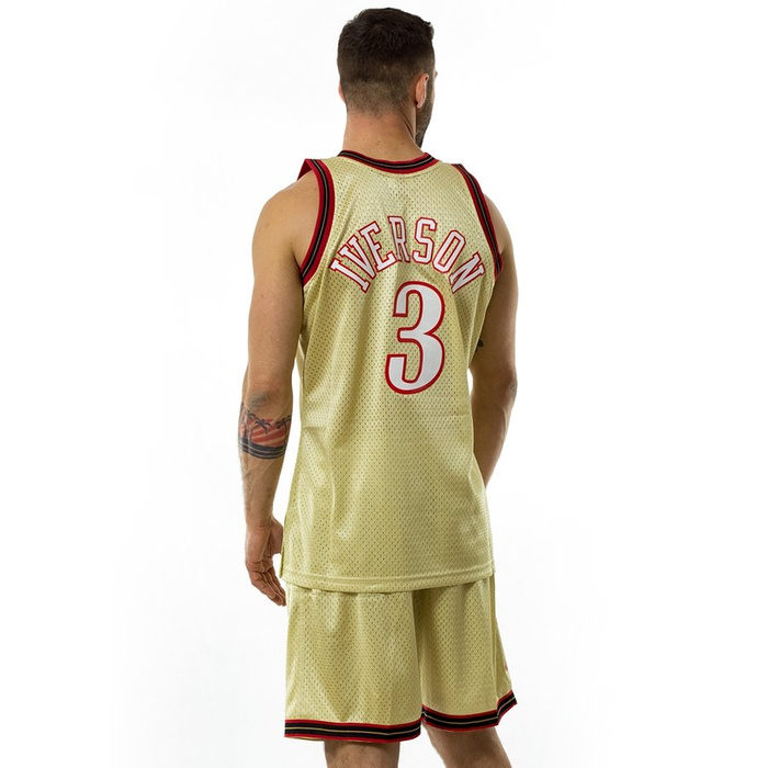 Mitchell and Ness gold swingman jersey QS Philadelphia 76ers Allen Iverson gold / red