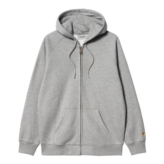 Carhartt WIP sweatshirt Hooded Zip Chase Jacket grey / gold