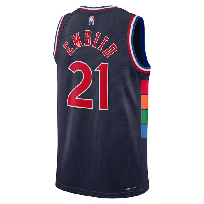 Nike koszulka koszykarska Swingman Jersey City Edition 75th NBA Philadelphia 76ers Joel Embiid navy (kolekcja młodzieżowa)