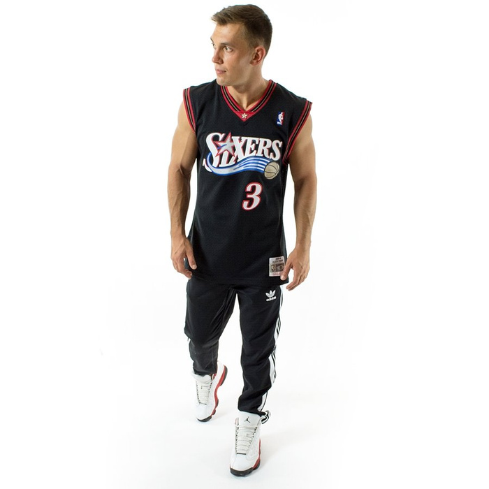 Koszulka męska Mitchell and Ness Swingman Jersey HWC Philadelphia 76ers Allen Iverson 2000-01 black