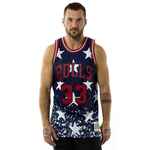 Mitchell and Ness swingman jersey 4th July Chicago Bulls Scottie Pippen 1997-98 navy / red