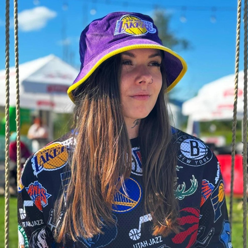 Mitchell&Ness kapelusz Team Bucket Hat NBA Los Angeles Lakers purple-yellow