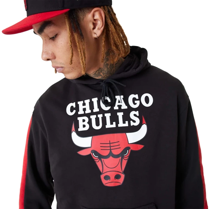 New Era bluza męska z kapturem Colour Block NBA Chicago Bulls black