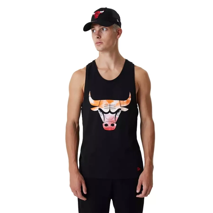 New Era koszulka męska tank top Sky Print NBA Chicago Bulls black