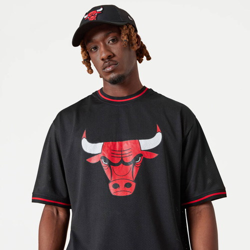 New Era t-shirt NBA Mesh Oversized Logo Chicago Bulls black