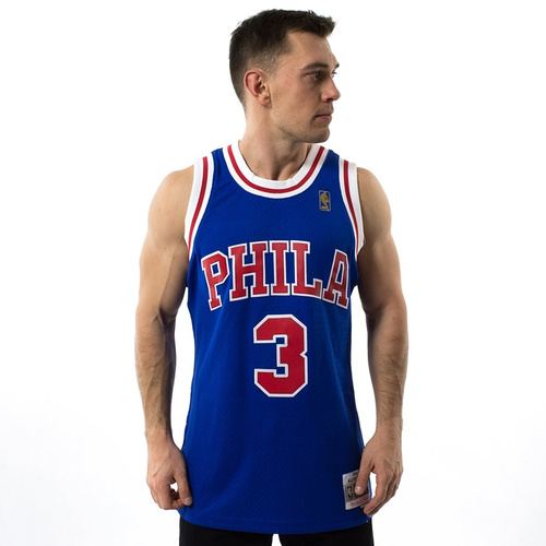 Mitchell and Ness Swingman Jersey HWC Philadelphia 76ers Allen Iverson blue