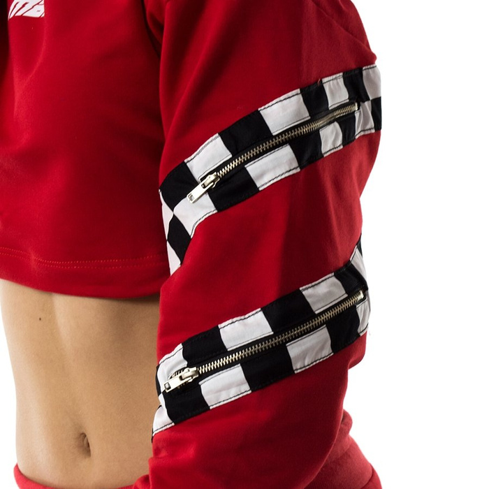 Bluza damska Marska short hoodie Checkerboard red