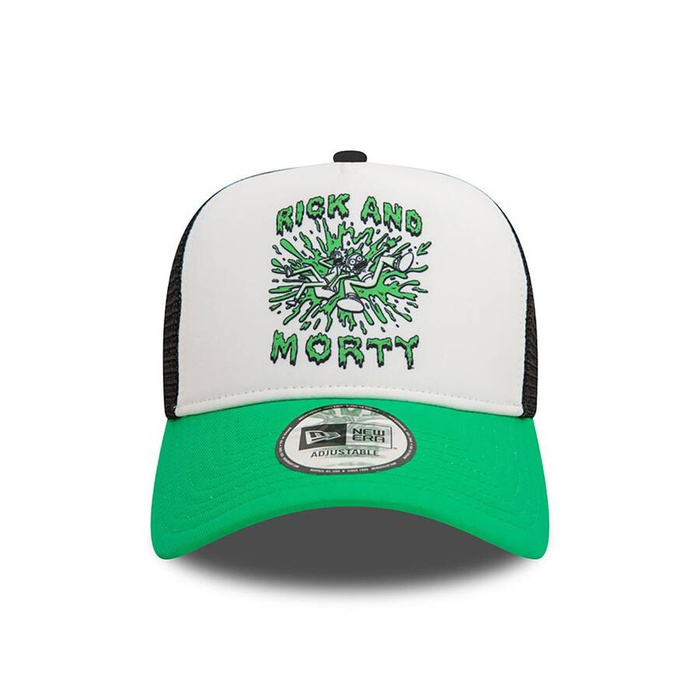 New Era Trucker Cap Character Rick&Morty Teleport Slime white-green-black