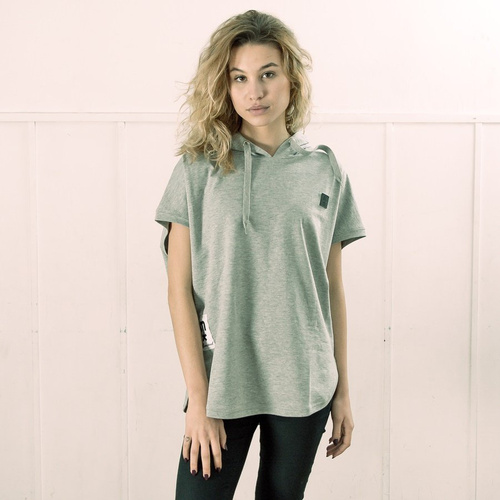 Bluza damska z kapturem MLimited bezrękawnik Leather Patch WMNS Vest Hoody grey heather