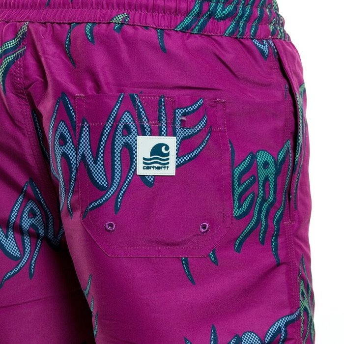 Krótkie spodnie Carhartt WIP Drift Swim Heat Wave print tulip