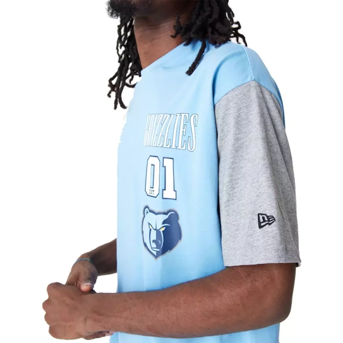 New Era koszulka męska Cut Sew Pastel Lifestyle Oversized NBA Memphis Grizzlies blue
