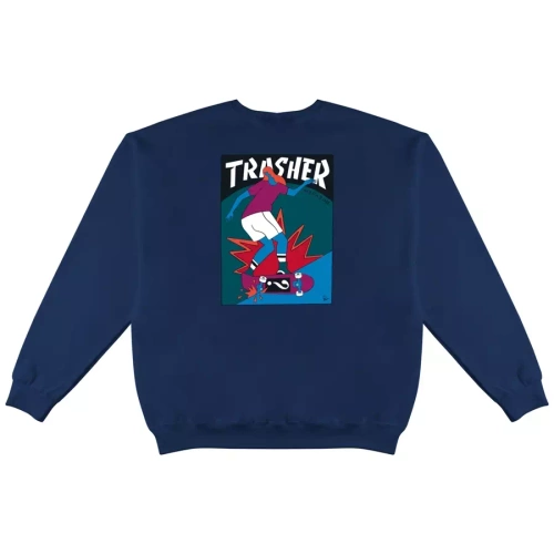 Thrasher Magazine sweatshirt crewneck Hurricane navy