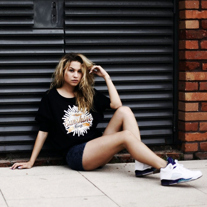 Melanżowe Akcesoria Tekstylne WMNS Oversize Tee Sunshine Melange black