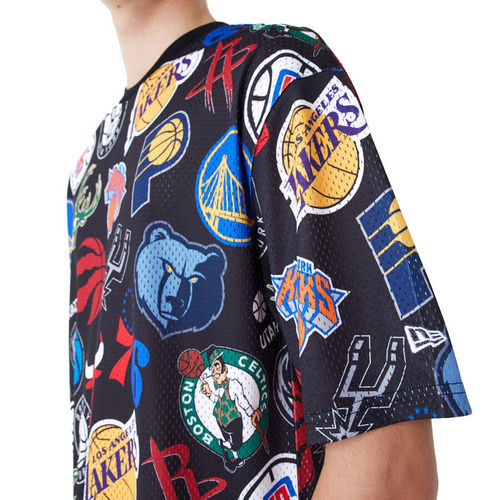 New Era t-shirt NBA All Over Print Oversized Mesh black