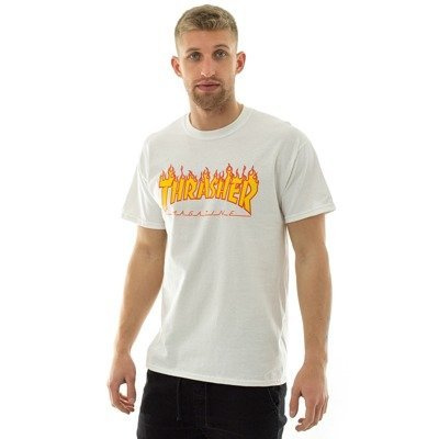 Thrasher t-shirt Flame Logo white