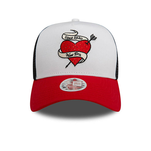 New Era czapka z daszkiem A-Frame Trucker Cap WMNS Rhinestone white-red