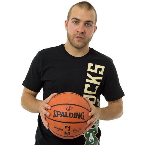 Koszulka męska New Era t-shirt NBA Team Vertical Logo Milwaukee Bucks black