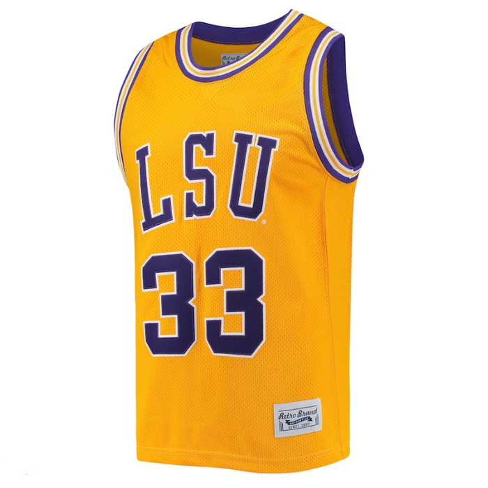 Retro Brand NCAA Commemorative Classic Jersey LSU Tigers Shaquille O'Neal yellow