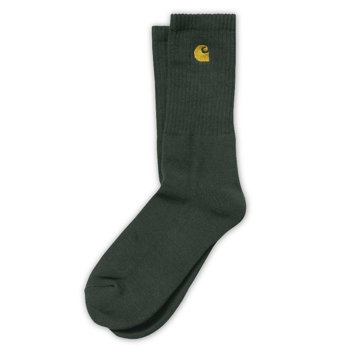 Carhartt WIP socks Chase bottle green / gold