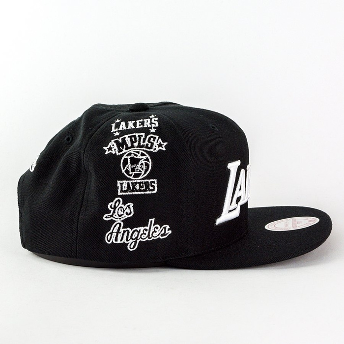 Mitchell and Ness snapback Team Logo History Los Angeles Lakers black