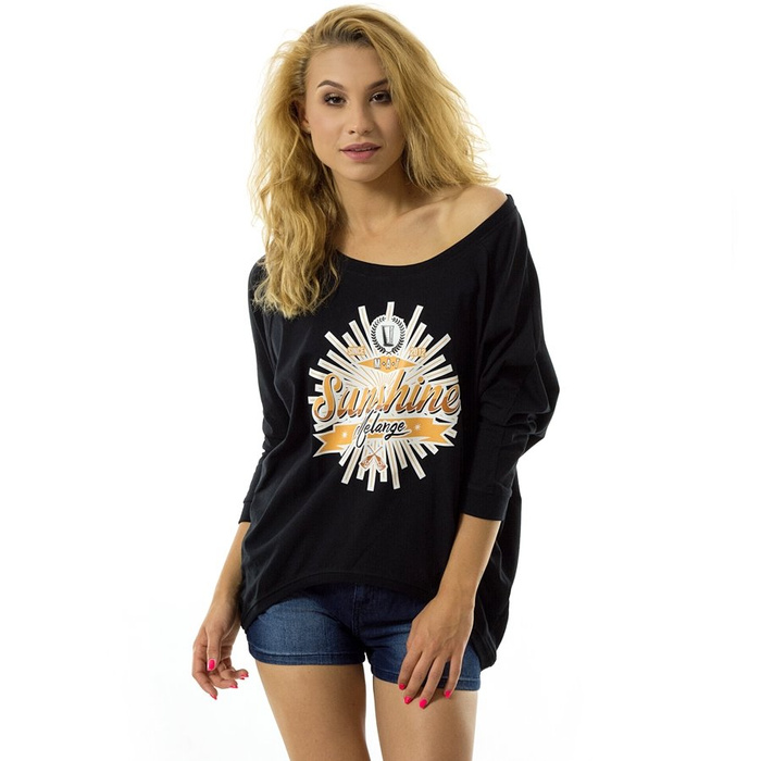 Melanżowe Akcesoria Tekstylne koszulka damska WMNS Oversize Tee Sunshine Melange black