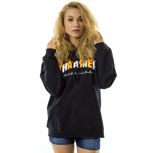 Bluza damska Thrasher hoody Flame Mag black N