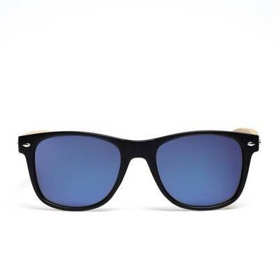 NewBadLine okulary przeciwsłoneczne Classic Wood polarized black - wood mat blue mirror 01-53