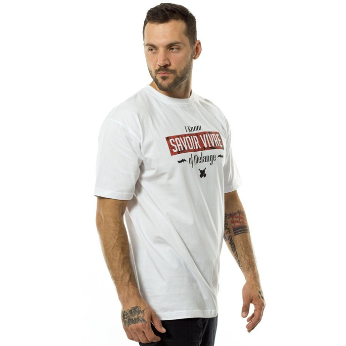 Melanżowe Akcesoria Tekstylne t-shirt Savoir Vivre white