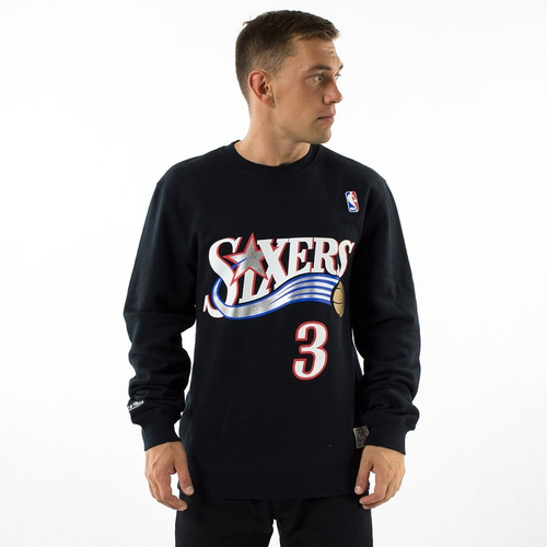 Mitchell and Ness crewneck Player Name & Number Traditional Allen Iverson Philadelphia 76ers black